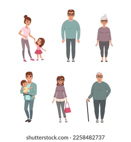 Man and Woman Life Cycle and Stages of Growing Up Vector Set