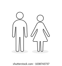 Man and Woman Line Icon flat vector illustration isolated sign. Male and Female Outline symbol.