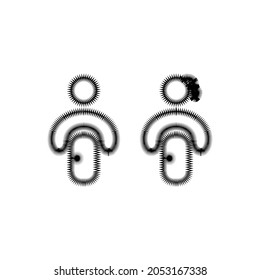 Man And Woman Line Icon. Simple Style Gender Equality Poster Background Symbol. Man And Woman Wc Door Sign. Man And Woman Toilet Door Sign. Logo Design Element. T-shirt Printing. Vector For Sticker.