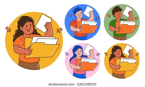 a man and woman looking for document data