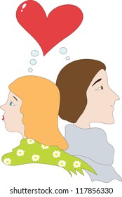 Man and woman  in love