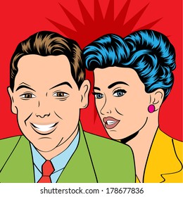 Man Woman Love Couple Pop Art Stock Vector (Royalty Free) 178677836 ...