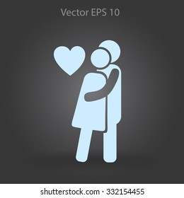 Man and woman in love icon