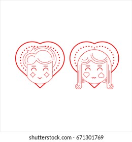 
Man and woman in love icons vector

