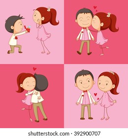 Man and woman in love illustration