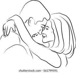 man and woman in love vector