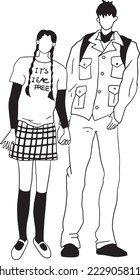 man and woman lover cartoon doodle kawaii anime coloring page cute illustration drawing clip art character chibi manga comics