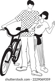 man and woman lover cartoon doodle kawaii anime coloring page cute illustration drawing clip art character chibi manga comics