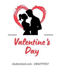Man and woman in lover are hugging each other. Valentine's Day concept. Ready to apply to your design. Vector illustration.