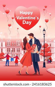 man woman lovers elegant couple dancing at city street happy valentines day celebration concept cityscape background
