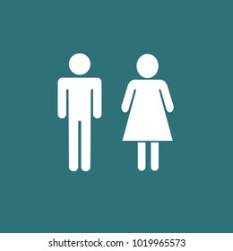 Man and woman make and female lady and gentleman vector icon eps10 green background