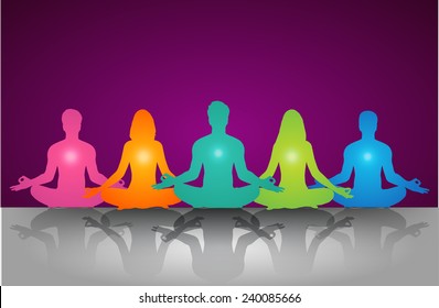 man and woman meditate, yoga.