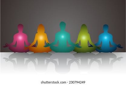 man and woman meditating. yoga. 