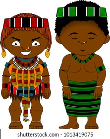 Man Woman National African Clothes Vector Stock Vector (Royalty Free ...