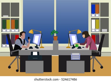 Man And Woman In Office