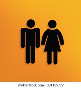 Man and woman on yellow background,clean vector