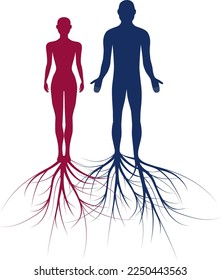 man woman people couple person roots personality and heritage illustration