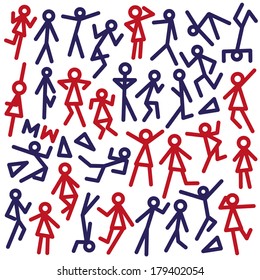 Man and woman , people - doodles set