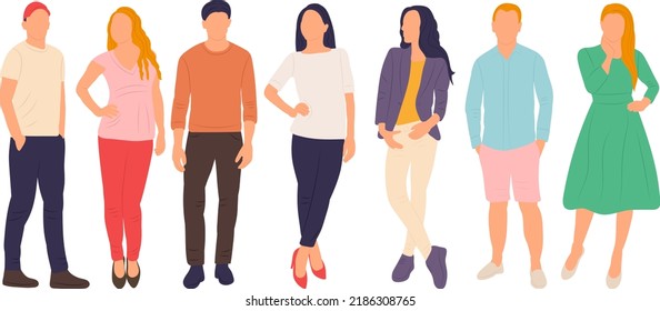 man and woman, people in flat style, isolated