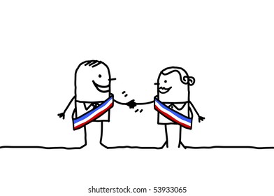 man & woman political parity