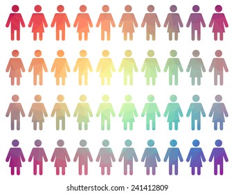 Man and woman polygonal symbols