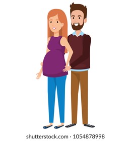 man with woman pregnacy avatar character