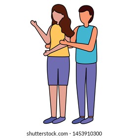 man and woman pregnancy and maternity scene flat vector illustration