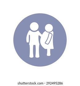 Man and Woman pregnant icon for love romantic family concept in vector