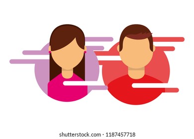 man and woman profile avatar characters