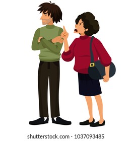 man and woman quarrel vector