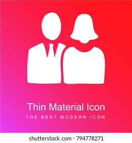 Man and Woman red and pink gradient material white icon minimal design