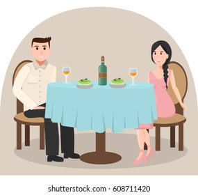 Man Woman Restaurant Stock Vector (Royalty Free) 608711420 | Shutterstock