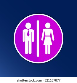 Man Woman restroom sign icon vector button logo symbol concept.