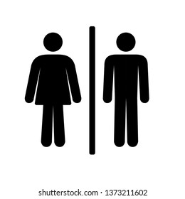 Man And Woman Restroom Vector Sign