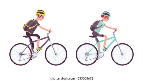 Man Woman Riding Sport Bike Wearing Stock Vector (Royalty Free ...