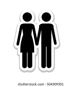 man woman romantic couple pictogram icon image 