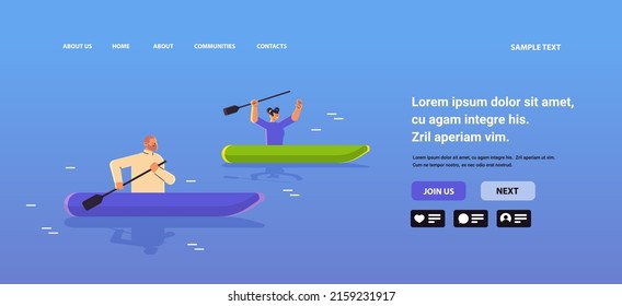 man woman rowing small boat couple paddling canoe kayaking canoeing paddling active vacation summer activity
