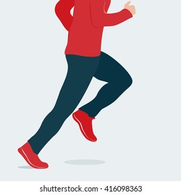Man or woman runner running
