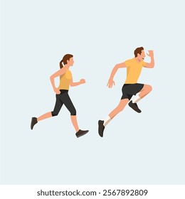 man woman running icon vector