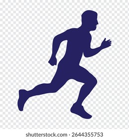 Man and Woman running silhouettes icon. Running men and women, vector set of isolated white background. Eps 10.