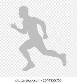 Man and Woman running silhouettes icon. Running men and women, vector set of isolated white background. Eps 10.