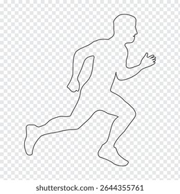 Man and Woman running silhouettes icon. Running men and women, vector set of isolated white background. Eps 10.