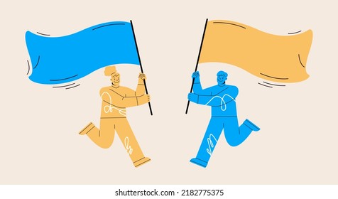 Man and Woman Playing English Sport, Active Vector Stock Vector -  Illustration of portrait, flag: 153962618