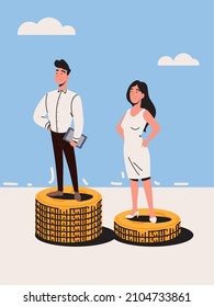 man and woman salary difference concept