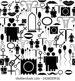 man and woman seamless pattern background icon.