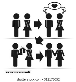 man  woman set icon