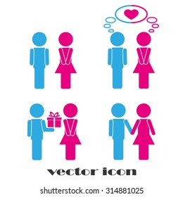 man  woman set icon