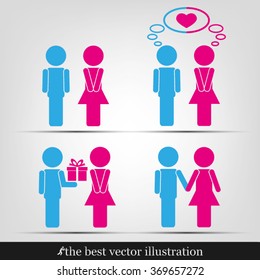 man  woman set icon