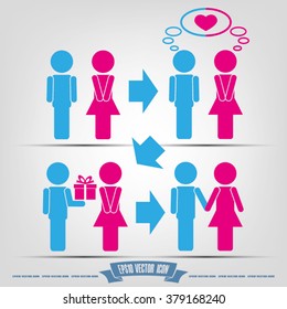 man  woman set icon