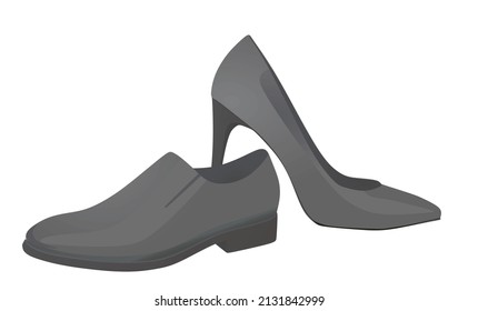 Man and woman shoe, vector